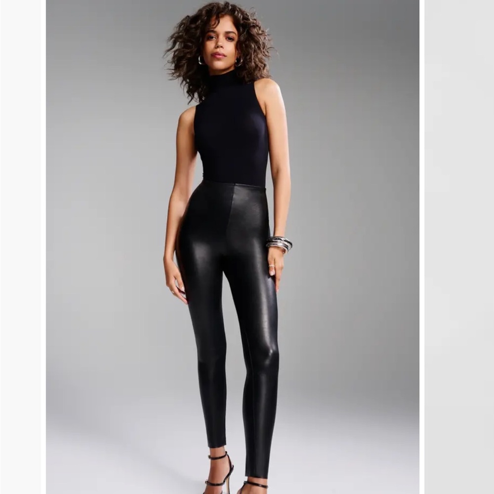 Commando Control Top Black High-Waisted Faux Leat… - image 1